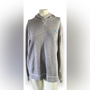 Tommy Bahama size large, Heather gray sweatshirt with blue emblem.